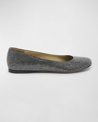 Loewe - Toy Strass Leather Ballerina Flats - Lyst