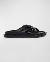 Moncler - Bell Leather Crisscross Slide Sandals - Lyst