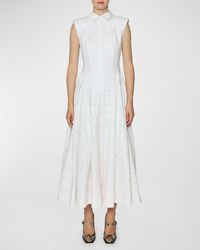 Huishan Zhang - Alain Floral Lace Fit-&-Flare Maxi Shirtdress - Lyst