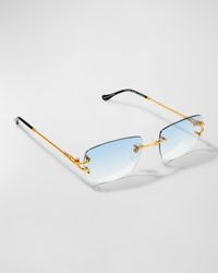 Vintage Frames Company - Vf Bal Harbour Rectangle Rimless Sunglasses - Lyst