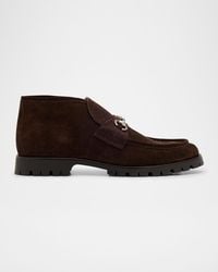 Gucci - Apos;S Sylke Suede Bit Lug-Sole Chukka Boots - Lyst