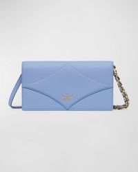 MCM - Diamond Flap Leather Wallet On Chain - Lyst