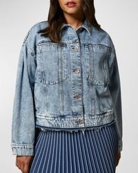 Marina Rinaldi - Plus Size Fosca Faded Denim Jacket - Lyst