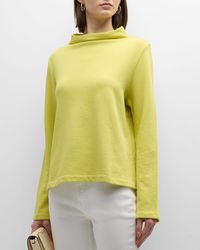 Eileen Fisher - Funnel-Neck Organic Cotton Top - Lyst