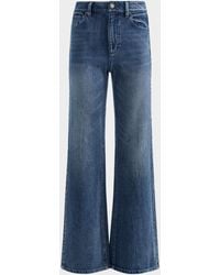Alice + Olivia - Chic Embellished Wide-Leg Jeans - Lyst