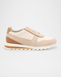 Brunello Cucinelli - Leather And Suede Runner Sneakers - Lyst