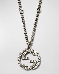 Gucci - Interlocking G Sterling Pendant Chain Necklace - Lyst