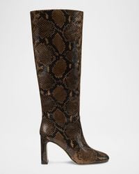 Stuart Weitzman - 85Mm Babette Tubo Snake-Printed Leather Knee-High Boots - Lyst