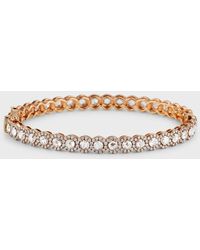 64 Facets - 18k Rose Gold Scallop Diamond Bangle - Lyst