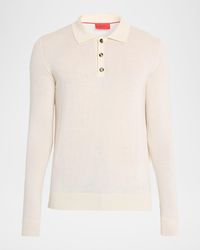 Isaia - Apos;S Wool-Silk Blend Polo Sweater - Lyst