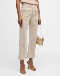 Ramy Brook - Talia High-rise Straight-leg Embroidered Jeans - Lyst