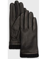 Vince - Leather & Cashmere Ribbed Gloves - Lyst