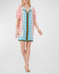 Trina Turk - Floria Colorblock Floral-Print Mini Dress - Lyst