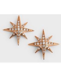 Lisa Nik - 18k Rose Gold Star Diamond Stud Earrings - Lyst
