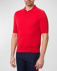 Stefano Ricci - Patterned Short-sleeve Polo Sweater - Lyst