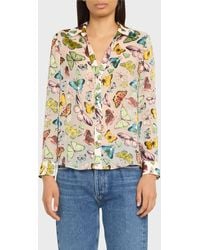 Alice + Olivia - Eloise Boundless Butterfly Button-front Blouse - Lyst