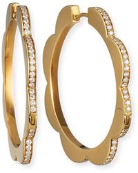 CADAR - 18k Yellow Gold Large Diamond Triplet Hoop Earrings - Lyst