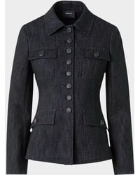 Akris - Delia Cotton Denim Stretch Shirt Jacket - Lyst