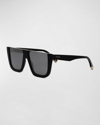 Fendi - Flat-Top Logo Acetate Square Sunglasses - Lyst