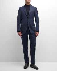Canali - Textured Windowpane Wool Suit - Lyst