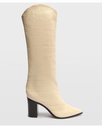 SCHUTZ SHOES - Analeah Croc-embossed Knee-high Boots - Lyst