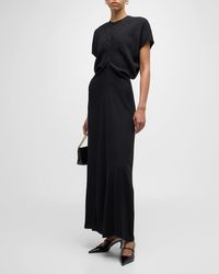 Totême - Satin Maxi Dress With Slouch Waist Detail - Lyst