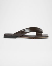 Bottega Veneta - Riva Criss Cross Leather Flat Sandals - Lyst