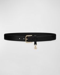 Dolce & Gabbana - Dg Charm Smooth Leather & Brass Belt - Lyst
