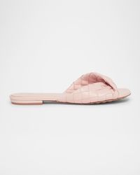 Bottega Veneta - Blink Woven Napa Leather Flat Sandals - Lyst