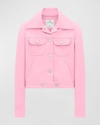 Courreges - Long-Sleeve Twill Collared Trucker Jacket - Lyst