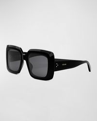 Celine - Bold Three-dot Acetate Square Sunglasses - Lyst