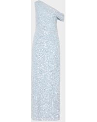 MILLY - Stevie One-Shoulder Sequin Maxi Dress - Lyst