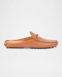 Tod's - Gommino Leather Bar Driver Loafer Mules - Lyst