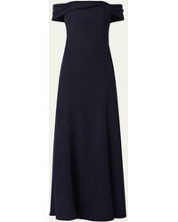 Shoshanna - Flores Off-The-Shoulder Crepe Gown - Lyst