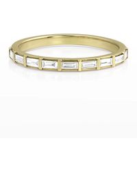 Dominique Cohen - 14k Gold Baguette-diamond Halfway Ring, Size 7 - Lyst