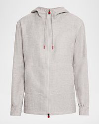 Kiton - Apos;S Linen, Silk And Cotton Hooded Full-Zip Overshirt - Lyst