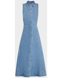 Veronica Beard - Fuller Sleeveless Denim Midi Dress - Lyst