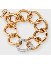 Chopard - 18k Rose Gold Curb Chain Diamond Link Bracelet - Lyst