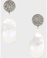 Margo Morrison - Stone Earrings With Pave Diamonds And Crystal - Lyst