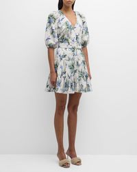 Veronica Beard - Dewey Floral Button-Front Mini Dress - Lyst