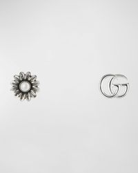 Gucci - GG Marmont Flower Sterling Silver & Pearl Stud Earrings - Lyst