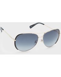Marc Jacobs - Engraved Logo Stainless Steel Aviator Sunglasses - Lyst