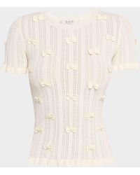 Sea - Alberta Embellished Pointelle-Knit Top - Lyst