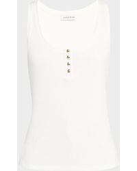 Anine Bing - Alessia Ribbed Button Tank Top - Lyst