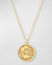 Jennifer Meyer - 18k Good Luck Pendant Necklace With Diamonds - Lyst