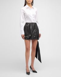 Helmut Lang - Leather Bubble Mini Skirt - Lyst