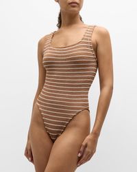 Hunza G - Square-neck One-piece Swimsuit - Lyst