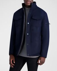 Karl Lagerfeld - Sherpa-Lined Wool Shirt Jacket - Lyst