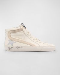 Golden Goose - Slide Leather Glitter Mid-top Sneakers - Lyst