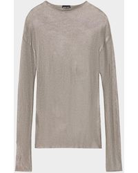 Giorgio Armani - Laminated Mesh Long-Sleeve Top - Lyst